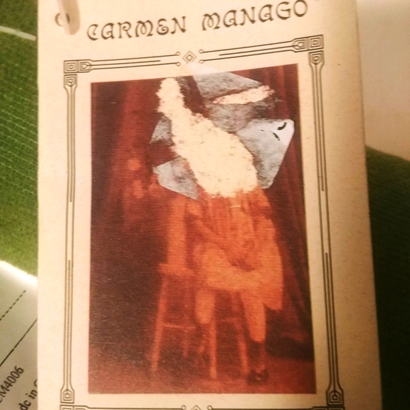 Carmen Manago E.Green and Lavender Handmade  Pillow Lady Swan Feather Trim - Picture 3 of 7